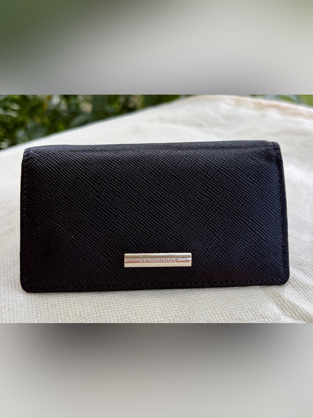 EUC!!! AUTHENTIC BURBERRY Black Leather Nova Check Key Case and card holder. - Picture 2 of 7